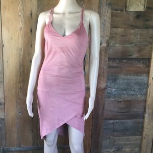 Faux Suede Formal Dress